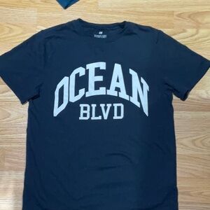 Navy blue Ocean BLVD baby tee